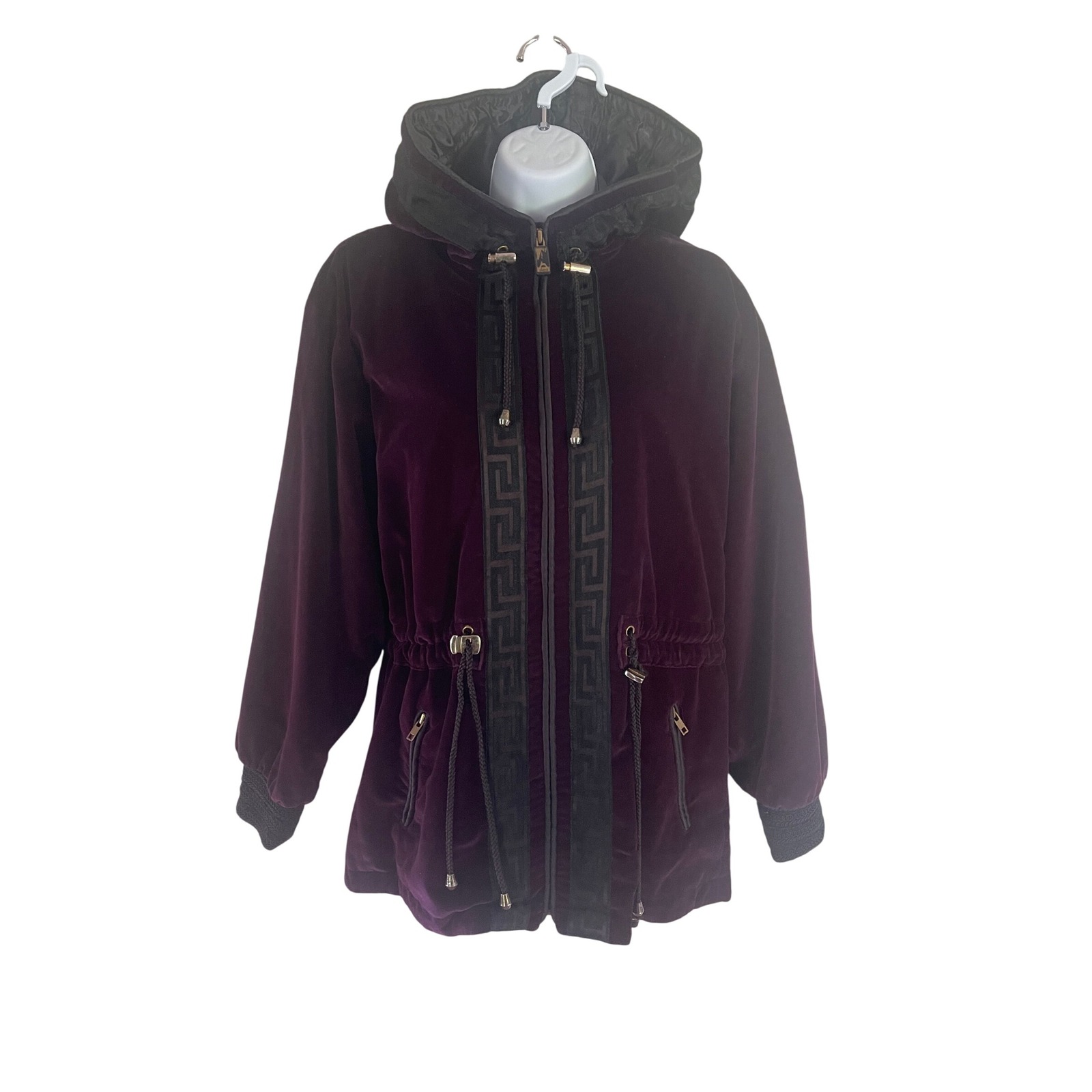 Skea Paris Vail Women's Purple Cotton Blend Hooded Vintage Coat Parka Size 4
